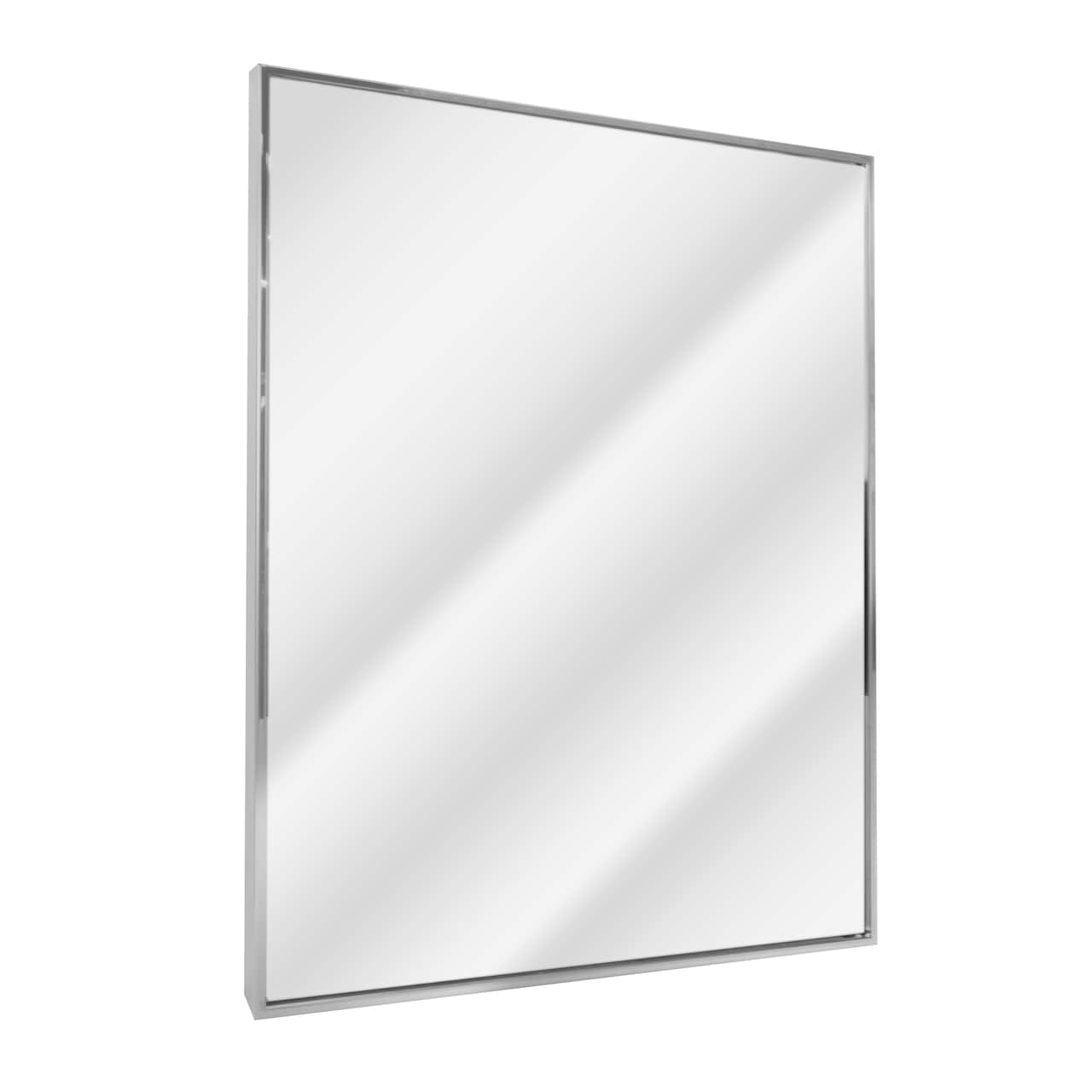 Head West® Glossy Chrome Float Rectangular Wall Mirror